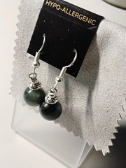 Gorgeous Grey Tiger’s Eye Earrings. Hypoallergic Materials. FREE SHIPPING