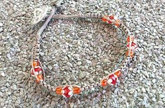 Handmade Bracelet- Unisex, Tree of Life, Red & Orange Beads. Adjustable Closure