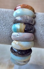 💎 Semi Precious Gemstone Jasper Amazonite Agate Quartz Mineral stretch Bracelet