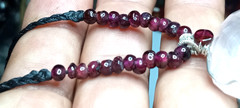 rose quartz necklace with Garnet beads adjusteble necklace.