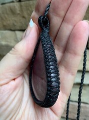 Huge Ruby Pendant Necklace Artisan Handcrafted Macrame