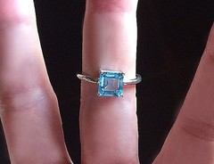Princess Cut Blue Topaz 925 Sterling Silver Ring – Size 7.5