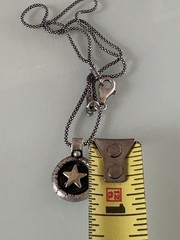 VTG Handmade 999 Sterling Silver Wax Seal Star Pendant With 925 Chain 10g