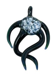 Really cool Art glass four winds flame works pendant 3 1/4 inches long