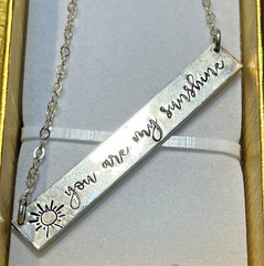 Vintage Sterling Silver .925 «You are my Sunshine» & Sun Symbol Necklace 20″L