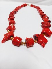 Red Coral Beaded Necklace 392 Grams 28 In Large Chunky Beads Marked MCM