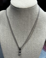 JJ Judith Jack Sterling Silver CZ Cubic Zirconia Art Deco Style Necklace