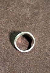 Handmade bypass/saddle style spoon ring size 12 silver plate