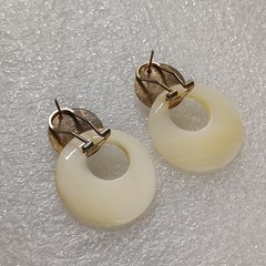 Vintage Rare Estate Find Mother of Pearl Post & Dangle Earrings For Pierced Ears