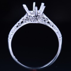 Solid 10k White/Rose/Yellow Gold Ring Prong Setting Round 6mm-6.5mm Semi Mount
