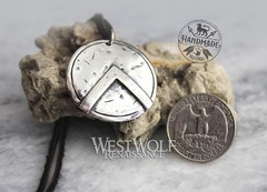 Greek Spartan Shield Pendant in Sterling Silver or Bronze — 300/Leonidas/Lambda