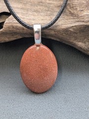 Goldstone pendant stone glass necklace #36