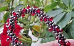 Necklace and bracelet KUMIHIMO 34 cm (13.4 «) and 18 cm (7.1»).
