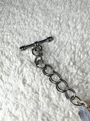 Unique Handcrafted Periwinkle Leather Bracelet with Spikes; Gun Metal