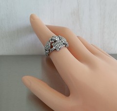 So Cute! Bali Crafted Multi Turtle Band Ring Solid 925 Sterling Silver Size 6