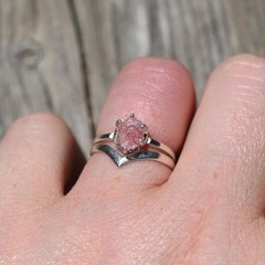 Pink tourmaline engagement ring set size 3 4 5 6 7 8 9 10 11 12 13