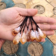 Raw Citrine Crystal PendantNecklace Healing Balance Spiritual Necklace Women Men
