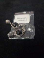 Sarda Artisan Of Bali Sterling Silver BLACK SPINEL Dangle Earrings