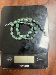 Green Turquoise 925 Necklace 19.5” / Sterling Silver Clasp / New / Artisan made