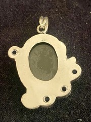 Artisan Dual Stone Doublet Opal & Blue Topaz Gemstone Pendant Silver 925 SALE!!