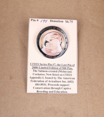 American Federation of Aviculture 2000 Cites Pin #7 Cockatoo Lapel Pin #194