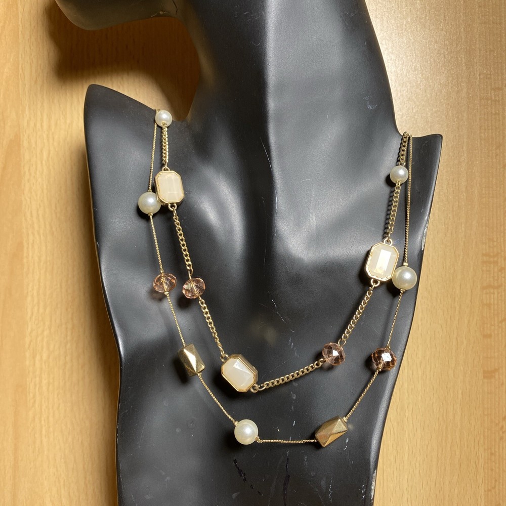 Unmarked Multicolored Neutral Tone Beaded Necklace