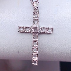 silver 925 pendant empty setting, DIY blank setting,