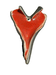 Red Heart Large Pendant Signed Vintage 3 Inches Long Valentine’s