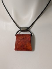 SILPADA Sterling Silver CARDINAL RULE Red Coral Black Leather Necklace #N0965