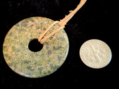 Circle Pendant Necklace Carved & Polished Stone Amulet BOHO Chic 20″ Adjustable
