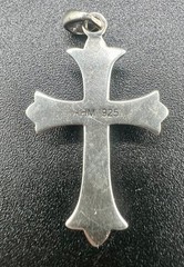 AHM 925 Sterling Silver Multi Faux Gemstone Cross Pendant 3.9g