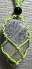 Unique Natural Quartz Stone Pendant On Woven Cord Necklace 927 Designs