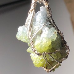 Green Zincite Crystal Pendant (z2499)