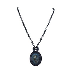 New Classic Hardware Victorian Style Seahorse Cameo Floral Frame Necklace