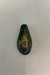 Lotus Flower Art Glass Teardrop Pendant