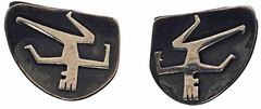 L C MEXICO STERLING SILVER STUDIO ARTISAN MID CENTURY MODERN FIGURE EARRINGS