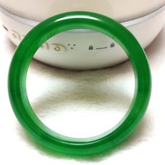 Certified Grade A Green Burma Natural 60mm Jade jadeite Bangle Bracelet