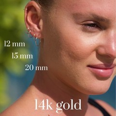 14k Real Gold Thin Hoop Earrings | Hoops Gold Hoop Earrings for Women Tiny Da…
