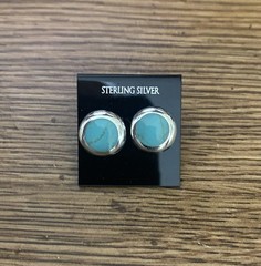 Turquoise Post Earrings Sterling