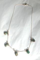 Beautiful Ruby in Fuchsite Necklace 925 Sterling Silver Artisan 17″ length