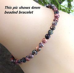 Natural Leopard Skin Jasper Stretchy Bracelet Healing Stone 4mm 6mm 8mm 10mm12mm