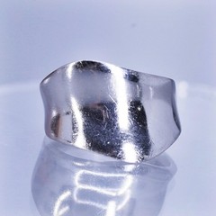 Size 9.5, vintage modern Sterling 925 silver handmade ring, wavy band