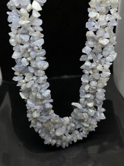 White Quartz Chunky Necklace With Silver Tone Filigree Clasp 18in Stunning✨