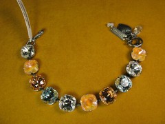 MARIANA BRACELET SWAROVSKI CRYSTALS TENNIS BEADS SS PL CLEAR AMBER BLUE Gift