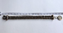 Del Brenna Italian Jewelry – Bead Chain Bracelet – Silver w Antique Gold Finish