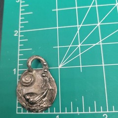 Signed Marshall Fine Silver .999 Bird Nest Pendant Artisan 13g Brutalist 1.25″