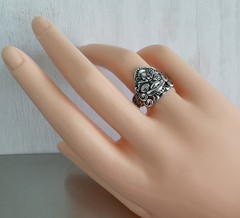 Unisex Artisan Crafted 925 Sterling Silver Barong/Creature Ring Detailed Size 7