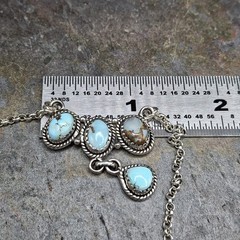Golden Hills Turquoise Sterling Silver 4 Stone Necklace 18-20in Southwestern