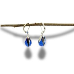 Handmade Blue Crystal Teardrop Earrings