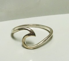 1g 925 STERLING SILVER SIZE 5 WAVE ARTISAN DESIGN RING JEWELRY FINE